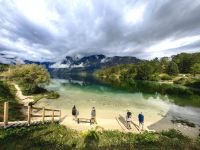 Bohinjsko Jezero, der Bohijnsee ist ein glasklarer Bergsee