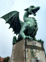 An der Drachenbrücke in Ljubljana