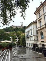 Burg Ljubljana bei Eiseskälte und Regen