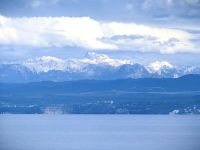 Heute sind die schneebedeckten Julischen Alpen von Piran aus zu sehen