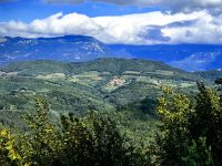Blick in die Dörfer des Karstes vom Ferrarigarten aus