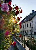 Die Sonne geht in Slowenien auf
