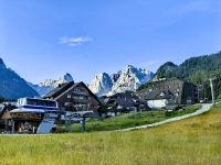 Ausblick von der Terrasse unseres Hotels in Kranjska Gora