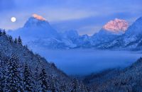 Abendstimmung am Triglav im Winter