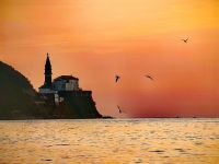 Blick auf Piran von unserem Hotel aus