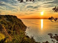 Blick auf die Bucht von Strunjan, Adriaküste Sloweniens