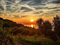 Die Sonne geht über der Adria unter, Strunjan