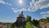 Kamnik - Blick auf die Kapelle auf dem Burg Hügel