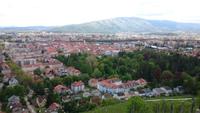 Maribor - in Hintergrund Pohorje - Skigebiet  
