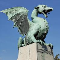 Und der allgegenwärtige Drache, hier auf einer der zahlreichen Brücken Ljubljanas