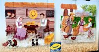 Vor dem Strohhutmuseum hat man die Mauer bunt bemalt