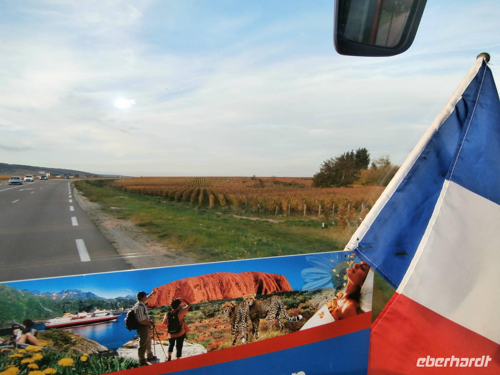 Fahrt durch Weinanbaugebiet nach Dijon