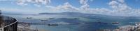Panoramablick über Gibraltar Bay/Bahía de Algeciras