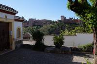 Blick auf die Alhambra von einer Placeta des Albaycín aus gesehen