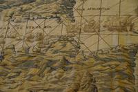 Andalusien, die Straße von Gibraltar, marokkanische Küste und die portugiesische Algarve auf der gesüdeten Karte des Wadteppichs