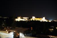 Alhambra bei Nacht, vom Mirador San Nicolás aus gesehen