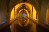 Zisterne in den Reales Alcázares Sevilla, diese stammt tatsächlich noch aus der Zeit vor der christlichen Eroberung, wobei das Gewölbe bereits gotisch ist