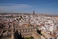 Blick von der Giralda auf Sevilla: (Nord)Westen: Torre Sevilla