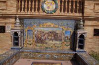 Plaza de España: Jede Provinz wird - meist mittels historischer Ereignisse - dargestellt. Hier der erste Sieg über die Franzosen in offener Feldschlacht (Schlacht von Bailén 1808). 