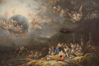 Der Tod mit dem Stundenglas und seine Kumpanen, die blind in die Menge schießen