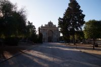 Das Eingangsportal zum Karthäuserkloster (Cartuja) von Jerez, dem Urspung der Cartujanos (Karthäuserpferde, Andalusier, PRE - Pura Raza Española)