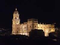 Nachtsicht auf die Kathedrale von Malaga