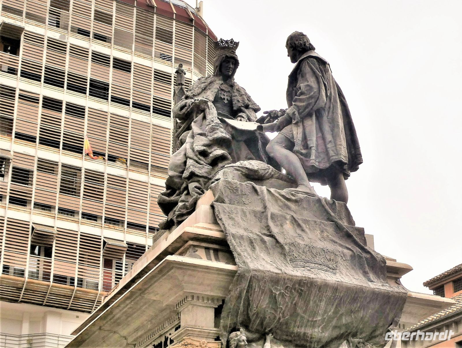 Kolumbus kniet vor Isabella von Portugal