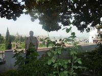 Reisebegleiter Dominik im Generalife vor der Alhambra