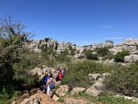 Spanien, Nationalpark El Torcal, über Stock und Stein