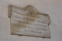 Gedenktafel an Washington Irvin in der La Alhambra