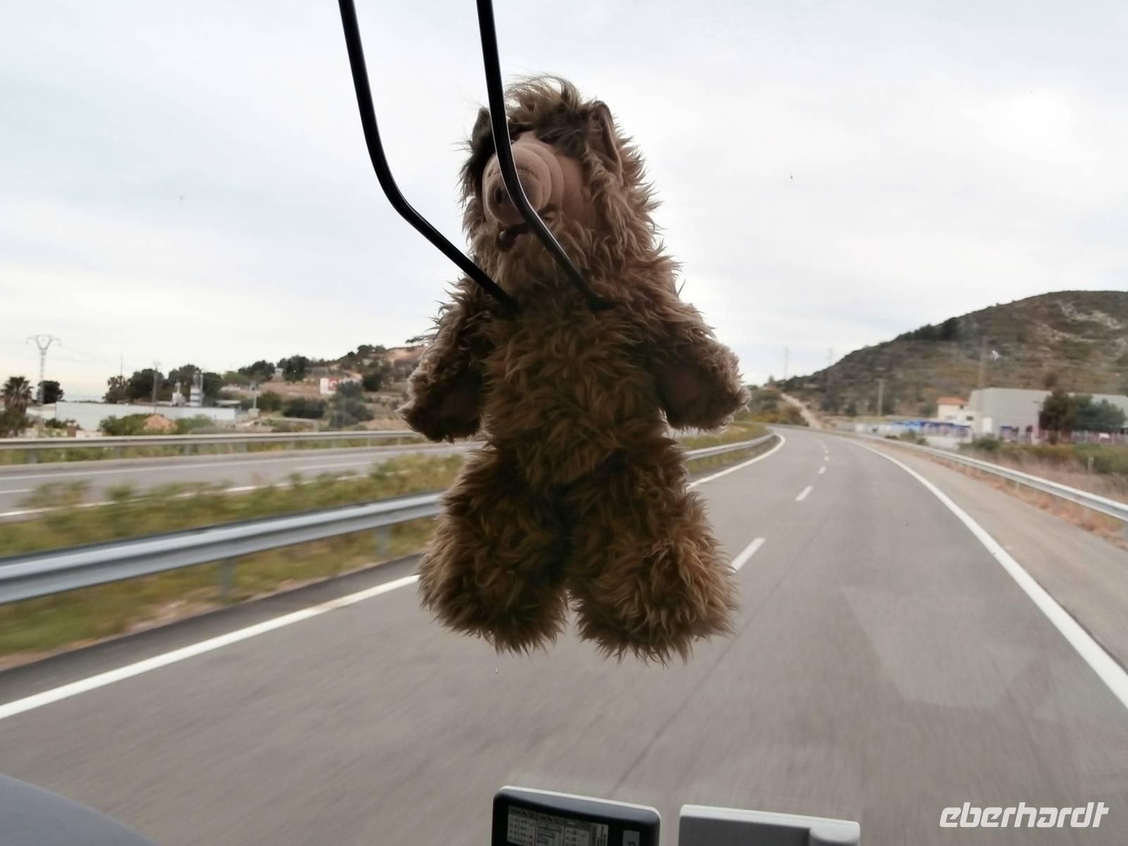 Maskottchen Alf im Bus von Alf Langer