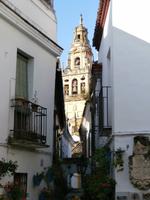 Blick auf den Glockenturm in Cordoba