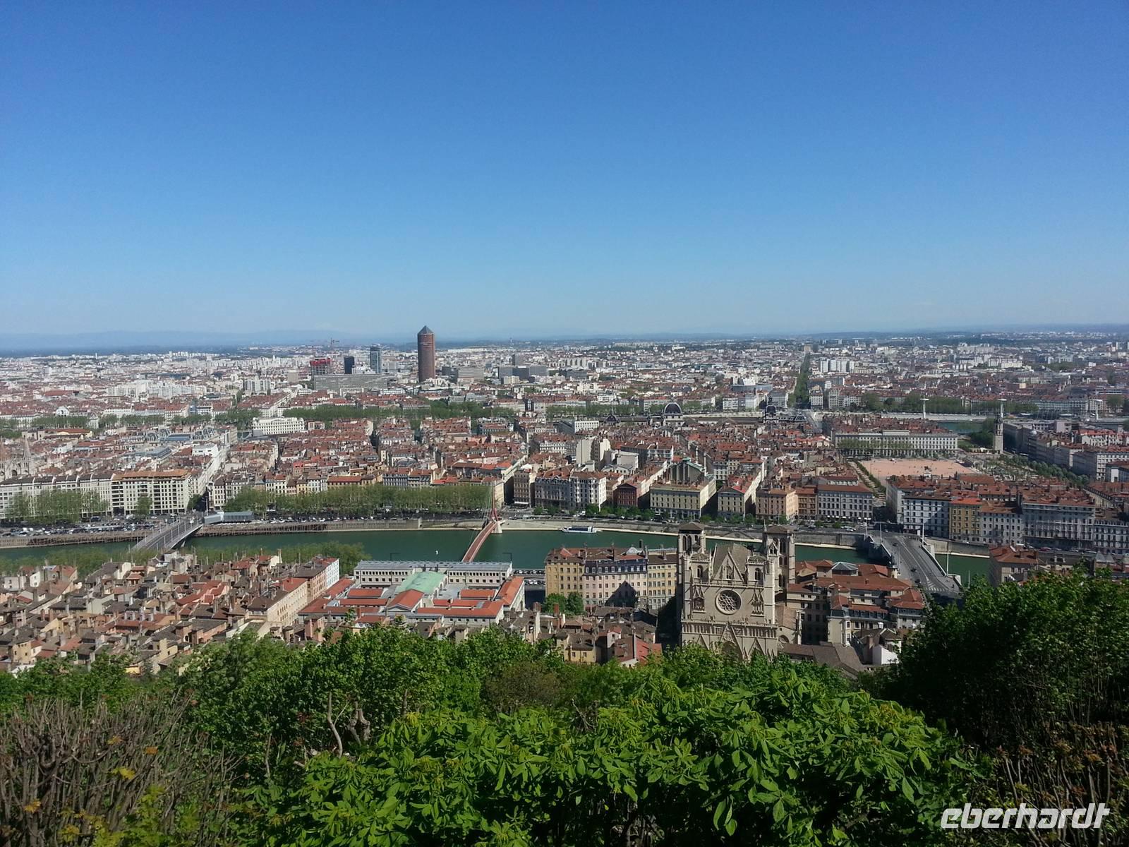 Lyon - Blick vom Fourviere-Hügel in Richtung Saone