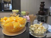 ... und ein süßer Schokoladenbrunnen erwarten uns beim Abendbuffet