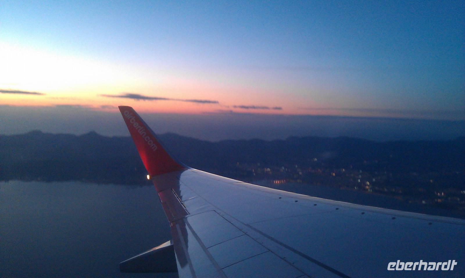 Rückflug mit letzten Blick auf Palma