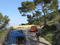 San Salvador Serpentinen und Radfahrer