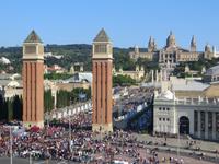 Barcelona, Park Montjuic vom Hotel Catalunya Plaza