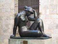 Perpignan. Rathaushof. Bronzestatue „La Mediterranae“ von Maillol 