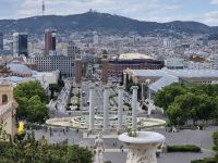 02 Barcelona, Blick vom Montjuic Richtung Placa Espanya