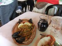 Canal du Midi. Paella-Mahlzeit