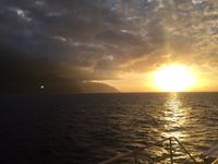 Sonnenuntergang von der Fähre in Richtung La Palma - wunderschön!