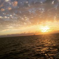 Sonnenuntergang von der Fähre in Richtung La Palma - wunderschön!