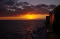 Sonnenuntergang bei unserer Fährfahrt