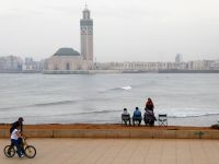 der erste Blick auf die Moschee Hassan II.