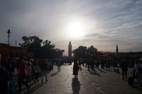 Minarett der Kutubiyya-Moschee im Gegenlicht