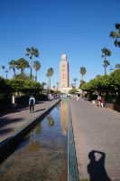 Das Minarett der Kutubiyya spiegelbildlich