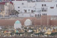 islamischer Friedhof und Stadtmauer von Salé, gesehen von Kasbah Ouadaias (Rabat)