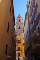 Der Kathedralturm von Málaga. Weil es nur einer ist aber zwei sein sollten heißt die Kathedrale auch 'die Einarmige': La Manca
