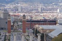 Plaza de Espanya mit Torres Venecianas und der neomudéjaren Plaza de Toros