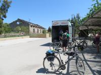 Via Verde de la Sierra Ankunft am Bus